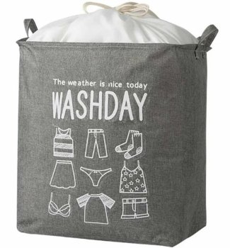 Salokāms veļas grozs ar rokturiem, 70L, pelēks