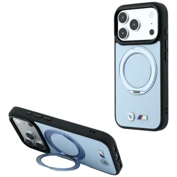 BMW Kevlar Ring Stand 360 MagSafe ümbris iPhone 18 Pro Max / 17 Pro Max, sinine