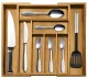 Ruhhy Koka galda piederumu atvilktnes organizators ar 6-8 nodalījumiem | Wooden Cutlery Storage Tray for Drawers