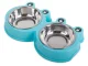 Double Pet Bowl for Dogs and Cats 2 x 0.3L, Blue