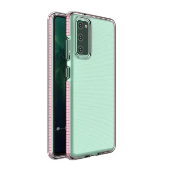 Vāciņš Spring Case priekš Samsung Galaxy A72 4G, caurspīdīgs ar gaiši rozā rāmi