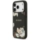 Guess Grained Flowers Classic Logo MagSafe vāciņš iPhone 17 Pro – melns | Phone Case Cover