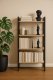 Industrial 4-Tier Bookshelf, Tall Metal and Wood Shelving Unit, 126 cm