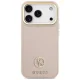 Guess iPhone 17 Pro vāciņš Grained PU Strass Logo MagSafe, rozā