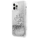 Guess iPhone 12 Pro Max vāciņš 4G Big Liquid Glitter, sudraba