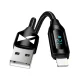Кабель Wozinsky WUALC2 USB-A на Lightning с LED-дисплеем, 2.4A, 2м, Черный
