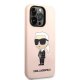 Karl Lagerfeld iPhone 14 Pro Case Silicone Ikonik Pink