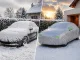 Ūdensizturīgs automašīnas pārsegs ar spoguļu kabatām, XL izmērs, sudraba krāsā
