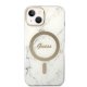 Apple iPhone 14 Plus 6.7\'\' Guess Marble MagSafe Case Cover + Charger (GUBPP14MHMEACSH), White