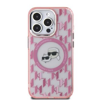 Apple iPhone 16 6.1'' Karl Lagerfeld IML Monogram Karl & Choupette Head MagSafe Cover Case, Pink | Telefona Vāciņš...