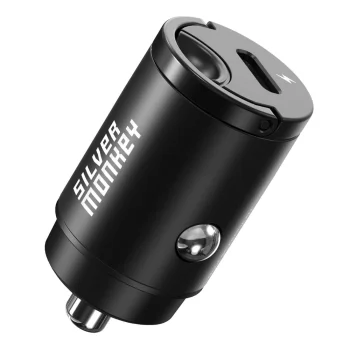 Silver Monkey PD-CPCT30-SM 30W 1x USB-C PD auto lādētājs - melns | Phone Car Charger