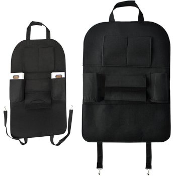 Filca auto sēdekļa organizators un sēdekļa aizsargs, melns