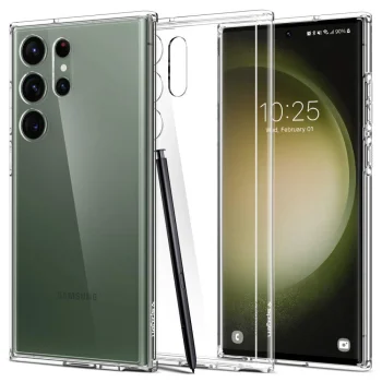 Samsung Galaxy S23 Ultra (SM-S918) Spigen Ultra Hybrid Case Cover, Crystal Clear | Telefona Vāciņš Maciņš Maks...