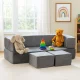 Ecotoys TMSRT-16-GY saliekams moduļu dīvāns bērniem, 4 daļas, pelēks