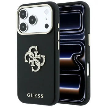 Чехол Guess Smooth & Big Strass Logo для iPhone 18 Pro Max / 17 Pro Max, черный