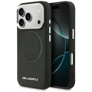 Karl Lagerfeld K Head Point Logo MagSafe vāciņš iPhone 17 Pro, Melns