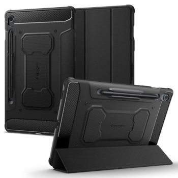 Samsung Galaxy Tab S9 FE 10.9'' (SM-X510 / X516B) Spigen Rugged Armor Book Case Cover, Black | Чехол Кейс...