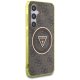 Чехол Guess 4G Glitter Triangle Buttons MagSafe для Samsung Galaxy S25, Коричневый
