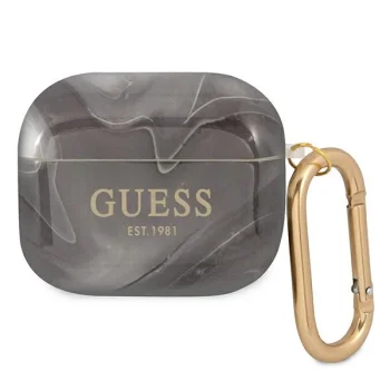 Guess AirPods 3 maciņš Marble Collection, melns