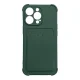 Vāciņš Samsung Galaxy A22 4G ar karšu kabatu Card Armor Case, zaļš