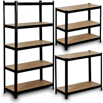 Humberg HR-813 metāla noliktavas plaukts 180x90x40 cm, melns