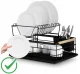 Двухъярусная сушилка для посуды Massido MS-601, Чёрная | Two-level Dish Dryer