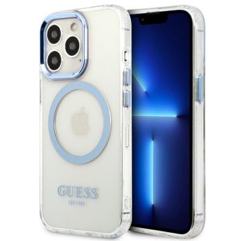 Apple iPhone 13 Pro 6.1'' Guess Metal Outline Magsafe Case Cover, Blue