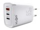 65W sienas lādētājs ar 3 portiem USB-A USB-C, ātrā uzlāde, balts