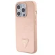 Чехол Guess для iPhone 15 Pro Max Croco Triangle Metal Logo, розовый