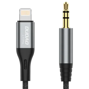 Dudao Lightning uz 3.5 mm mini jack audio kabelis 1 m, pelēks (L11PRO)