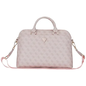 Guess 4G rāvējslēdzēja kabatas trīsstūra logotipa 15" klēpjdatora soma - Rozā | Zipper Pocket Triangle Logo...