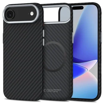 Чехол Tech-Protect для iPhone 17 Air Ion Carbon MagSafe, черный/серебристый