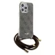 Guess iPhone 15 Pro vāciņš Crossbody Cord 4G Print, brūns