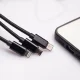 Кабель 3в1 Maxlife USB - Lightning + USB-C + microUSB 1,0 м 2,1A, черный