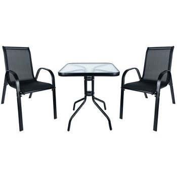 Balcony furniture set with 2 chairs and table, modern design