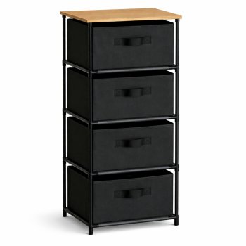 Fabric Dresser with 4 Drawers, Tall Storage Organizer Tower for Bedroom & Closet
