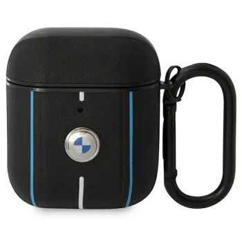 Чехол BMW Leather Color Lines для AirPods 1 / 2 Черный