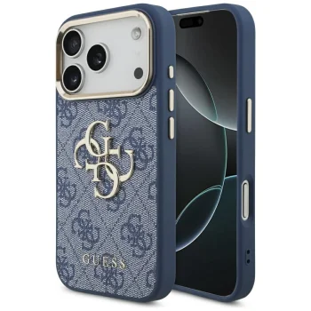 Чехол Guess 4G Big 4G Classic Logo для iPhone 17 Pro - синий и золотой