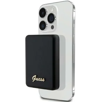 Внешний аккумулятор Guess MagSafe Metal Script Logo 5000mAh, черный