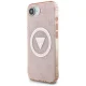 Guess IML Metal Glitter 4G Circle Triangle MagSafe vāciņš iPhone 16e, rozā