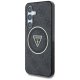 Guess 4G Glitter Triangle Buttons MagSafe vāciņš Samsung Galaxy S25 Melns