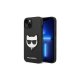 Karl Lagerfeld Case for iPhone 14 Pro Saffiano Choupette Head Patch Black