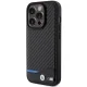 BMW Leather Carbon MagSafe iPhone 15 Pro Max Case - Black