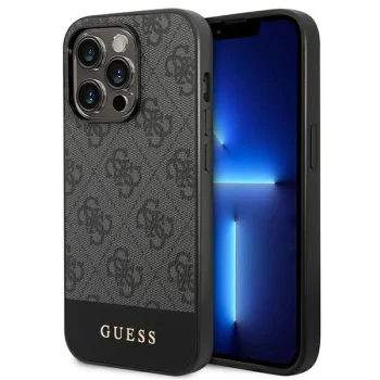 Guess iPhone 14 Pro Max vāciņš 4G Stripe Collection, pelēks