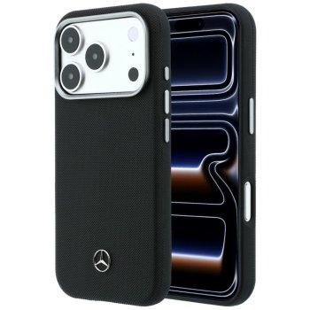 Чехол Mercedes Leather Semi Wrap Grill Pattern MagSafe для iPhone 17 Pro, черный