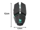 Bezvadu spēļu pele ar RGB LED apgaismojumu USB, melna