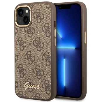 Guess 4G Vintage Gold Logo vāciņš iPhone 14 Plus - Brūns