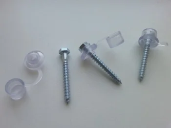 Fastening Screws for Wood with Gasket and Cap 6 x 50 mm, 50 pcs