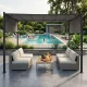 MultiGarden dārza pergola 3x4 m, tērauda konstrukcija, pelēka
