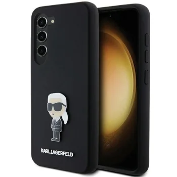 Чехол Karl Lagerfeld для Samsung Galaxy S24+ Silicone Ikonik Metal Pin, черный